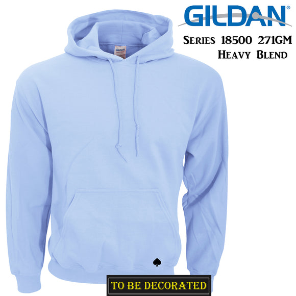 Gildan Light Blue Hoodie Heavy Blend Basic Hooded Sweat Mens Pullover