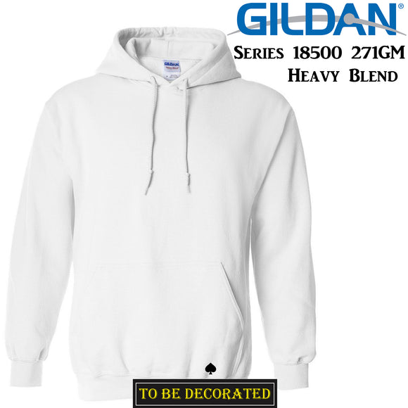 Gildan White Hoodie Heavy Blend Basic Hooded Sweat Sweater Men's XS - 5XL