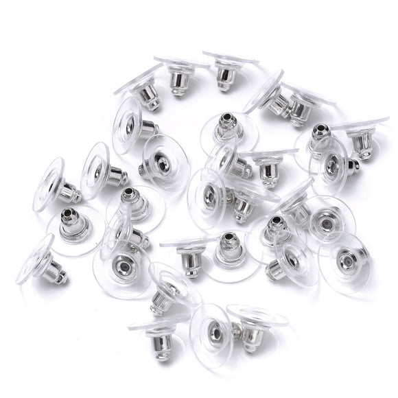 x1000 Earrings silver metal plug stud stoppers findings post back backing bulk