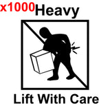 HEAVY LIFT WITH CARE Large shipping label adhesive warning mailing sticky sticker 61x49mm