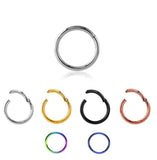 Nose Lip Ear Septum Surgical Steel Body Piercing Hinged Hoop Clicker Ring 6-10mm for Eyebrow Tragus Cartilage