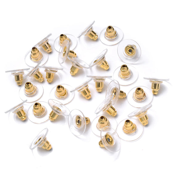 x1000 Earrings gold metal plug stud stoppers findings post back backing bulk