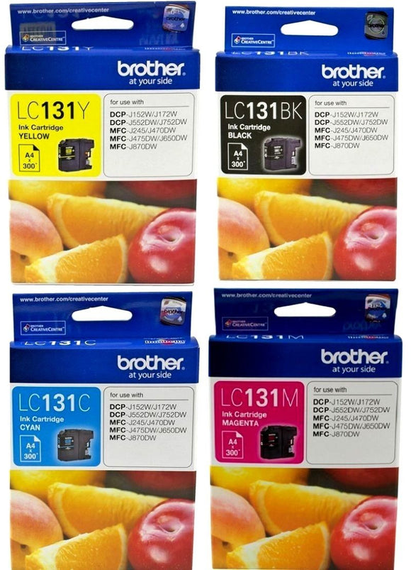 GENUINE Brother LC131 4 Ink Value Pack LC131BK LC131C LC131M LC131Y Ink Cartridge