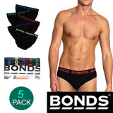 Bonds 5 Pack Mens Assorted Black Cotton Hipster Briefs Comfy Undies Underwear M8DM5T 39K