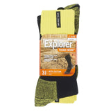 Holeproof Explorer 5 Pairs Socks Original Men Tough Thick Work Crew Above Ankle Cotton Yellow 01K Pack 01 SYNH3N Bulk