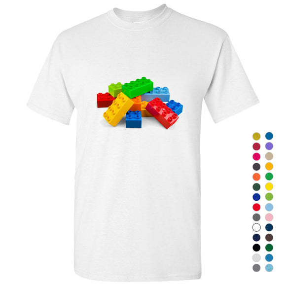 Colourful Building Blocks Brick Fun Toys Men T Shirt Tee Top