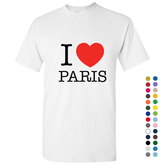 I love Heart Paris France City French Fashion Men T Shirt Tee Top