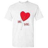 Love Sucks Red Lolly Pop Stick Candy Funny Novelty Men T Shirt Tee Top