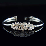 14k white Gold plated with crystals brilliant bangle bracelet