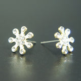 14k Gold plated stars petal with crystals stud earrings