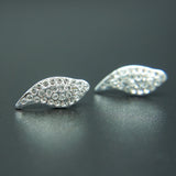 14k white Gold plated with crystals curved earrings