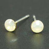14k yellow Gold plated simulated Diamond crystals stud men women unisex earrings