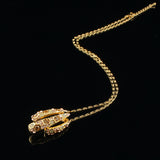 14k Gold plated necklace pendant with crystals