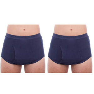 2 Pack Holeproof Bell's Double Seat Mens Brief Undies Underwear Navy Blue M1789