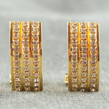 18k Gold GF with crystals huggie brilliant elegant earrings