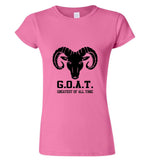 GOAT Greatest Of All Time Bighorn Sheep Head Ladies Women T Shirt Tee Top