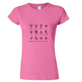 Zodiac Horoscope Astro Astrological Symbol Sign Ladies Women T Shirt Tee Top