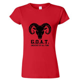 GOAT Greatest Of All Time Bighorn Sheep Head Ladies Women T Shirt Tee Top