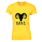 GOAT Greatest Of All Time Bighorn Sheep Head Ladies Women T Shirt Tee Top