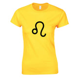 Leo Lion Zodiac Horoscope Astrological Symbol Sign Ladies Women T Shirt Tee Top