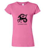 Capricorn Zodiac Horoscope Astrological Black Sign Ladies Women T Shirt Tee Top