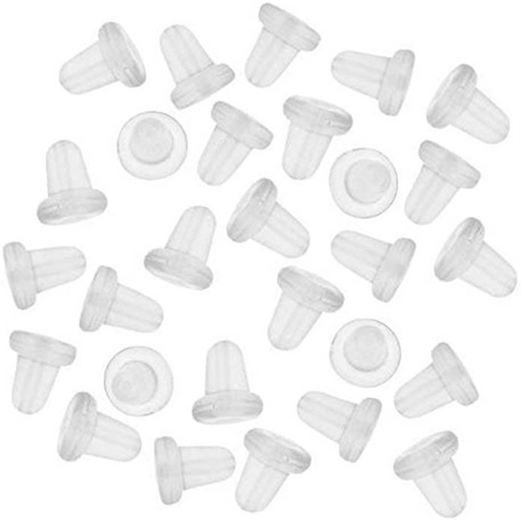 X100 Earrings Silicone Rubber Plug Stud Stoppers Findings Post Backs Backing