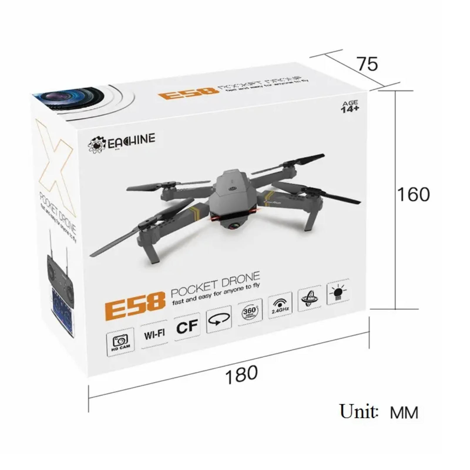 Eachine E58 WIFI FPV 720P 1080P HD Camera Foldable RC Drone