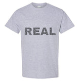 Real Fake Black Text Art Silhouette 3D Art Men T Shirt Tee Top