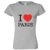 I love Heart Paris France City French Fashion Ladies Women T Shirt Tee Top