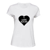 Love Sucks Broken Heart Lover Funny Joke Novelty Ladies Women T Shirt Tee Top