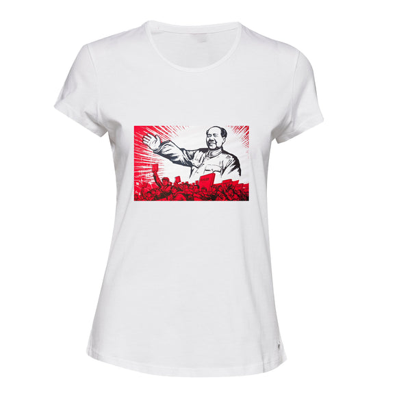Mao Zedong Chinese Famous Marxist Theorist White Ladies Women T Shirt Tee Top