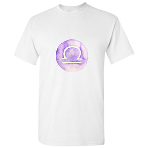 Libra Purple Zodiac Sign Horoscope Astrological White Men T Shirt Tee