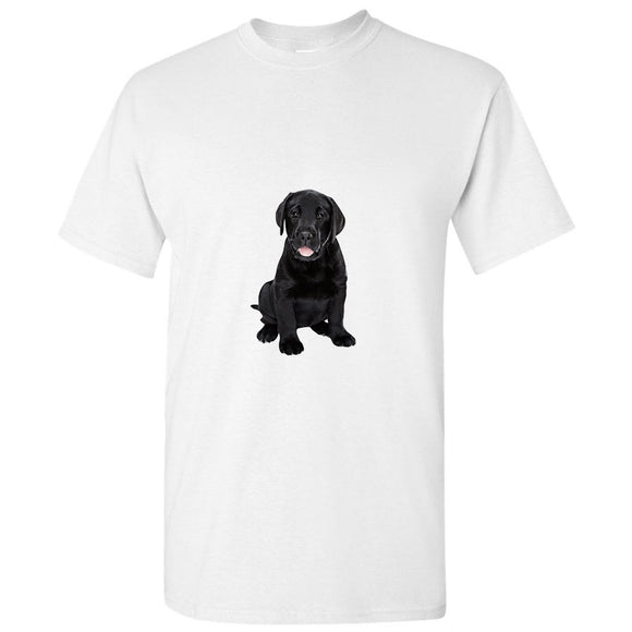 Little Cute Tiny Labrador Baby Black Puppy Dog Men White T Shirt Tee Top