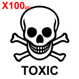 TOXIC SKELETON SKULL Large shipping label adhesive warning mailing sticky sticker 61x49mm