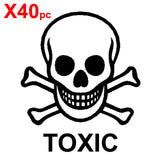 TOXIC SKELETON SKULL Large shipping label adhesive warning mailing sticky sticker 61x49mm