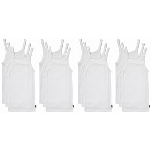 12 Pack Bonds Teena Singlet Girls Kids White Comfy Cotton Tank Top UYG43A Bulk