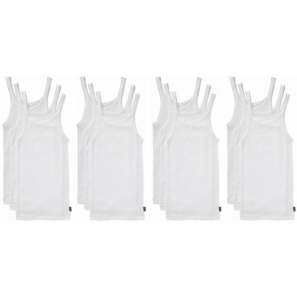 12 Pack Bonds Teena Singlet Girls Kids White Comfy Cotton Tank Top UYG43A Bulk