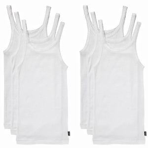 6 Pack Bonds Teena Singlet Girls Kids White Comfy Cotton Tank Top UYG43A Bulk