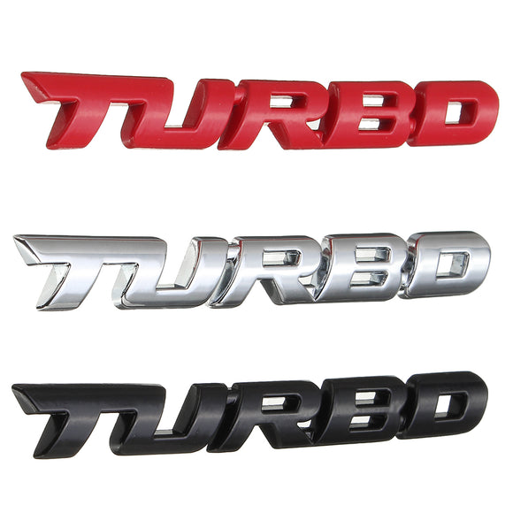 3D Turbo Metal Chrome Exterior Interior Motorcycle Car Auto Decal Badge Sticker