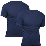 2 Pack Bonds Crew Neck Tee Raglan Blank Plain Basic Mens Navy Blue T‑shirt Top
