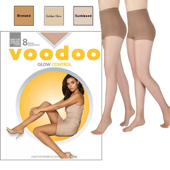 Voodoo Core Glow Control Sheers 8 Denier Waist High Stockings Tights Pantyhose H30552