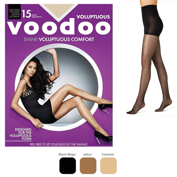 Voodoo Shine Voluptuous Comfort Sheers 15 Denier Sexy Stockings Pantyhose Tights H30560