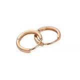 18k Rose Gold Plated Huggie Hoop 10mm Square Sleeper Earrings Non-allergenic