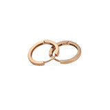 18k Rose Gold Plated Huggie Hoop 10mm Square Sleeper Earrings Non-allergenic