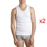 Bonds 2 Pack White Mens Chesty Cotton Plain Singlet Vest Tank Top Undergarment M7WL