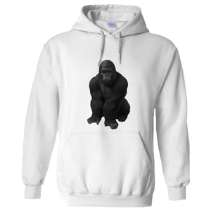 Cool Gorilla Animal Jungle Design Mens White Hoodie Hooded Sweat Sweater