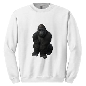 Cool Gorilla Animal Design Mens White Sweat Sweater Jumper Sweatshirt