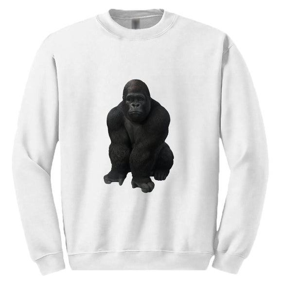 Cool Gorilla Animal Design Mens White Sweat Sweater Jumper Sweatshirt