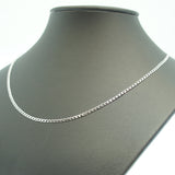 Silver Rhodium 46cm 18'' Flat Curb Cuban Necklace 2mm Solid Chain for Pendant