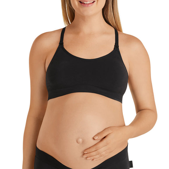 Bonds Maternity Nursing Breastfeeding Pregnancy Bumps Seamfree Crop Bra Black YYCEY